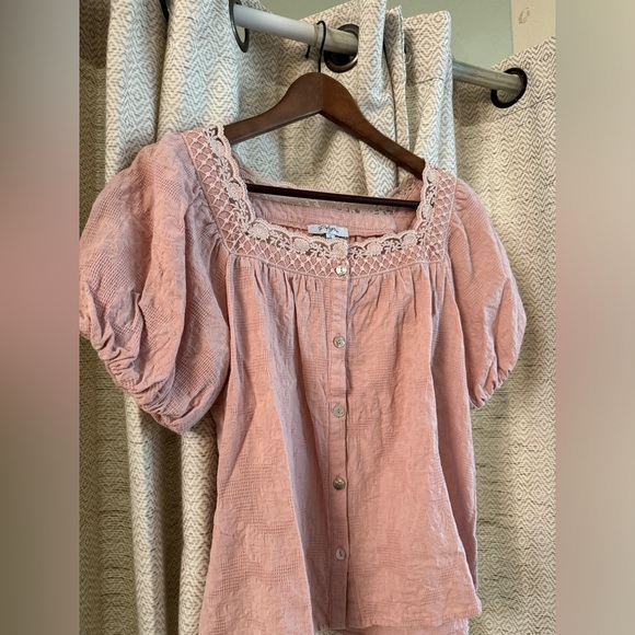 Rose Pink Baby Doll Embroidered Top - Picture 3 of 5